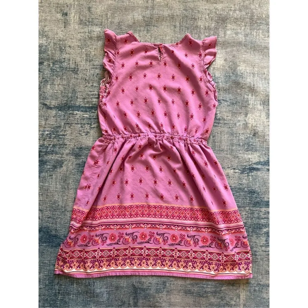Children's Place Pink Flutter Sleeve Paisley Print Dress Girls Large 10 - 12